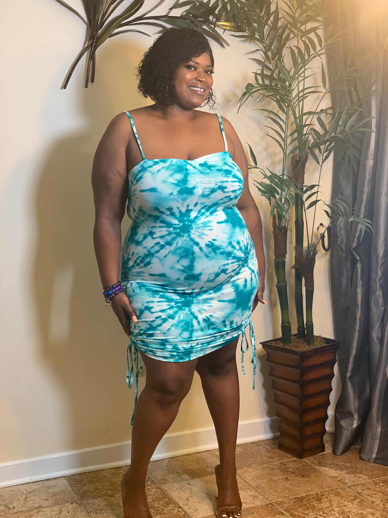 Splash Dress Blue-Green (S & L)